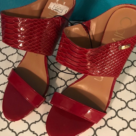 Calvin Klein Shoes - Calvin Klein, RED 3” Mule, NWOT